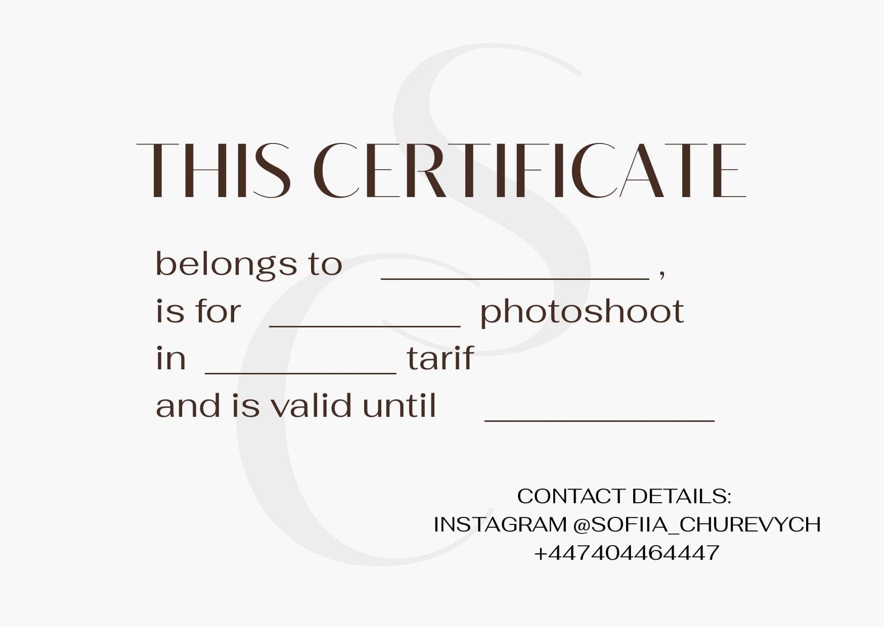 Back of the certificate